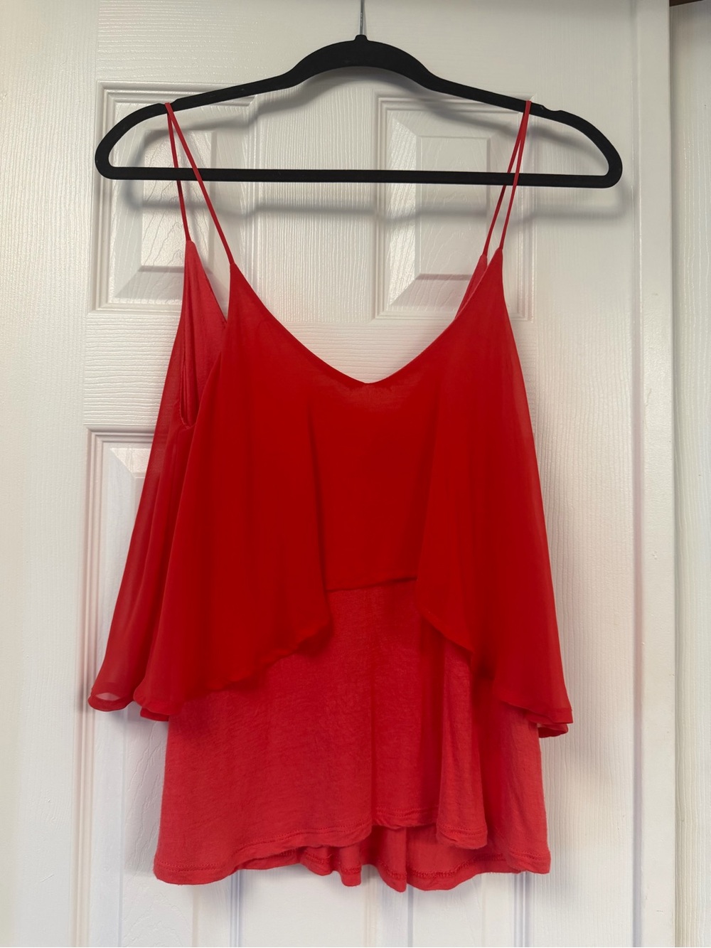 Sparkle & Fade Red Layered Spaghetti-Strap Camisole
